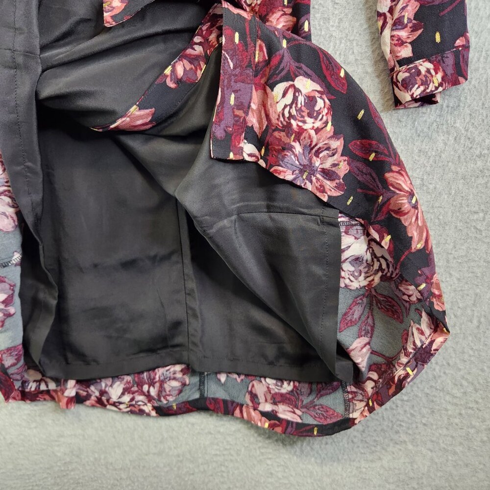 Garnet Hill Dress Womens 10 Purple Dropwaist Button Up Dark Romantic Moody - Picture 6 of 13